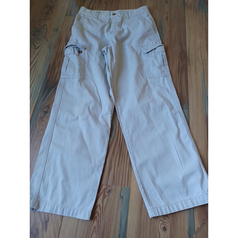 IZOD Cargo Pants Light Tan CottonSize 14 Regular Boys Adjustable Shcool